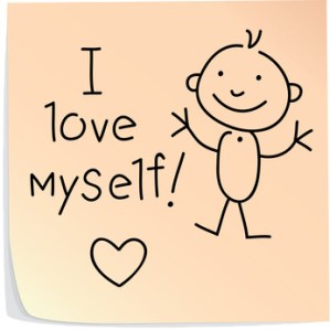 Post-it with words "I love myself"